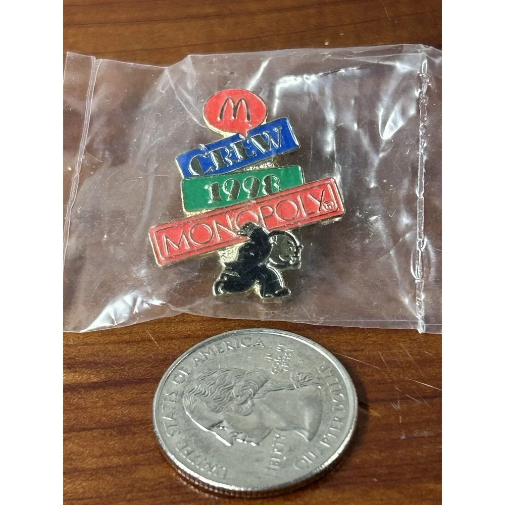 1998 McDonald's Crew‎ Monopoly McDonald's Employee Lapel Hat Pin